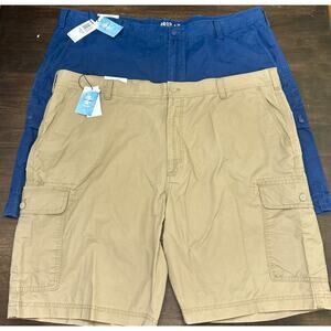 (2) Izod Saltwater Men's 48 Inseam 10.5 Classic Stretch Shorts Big Tall New Lot